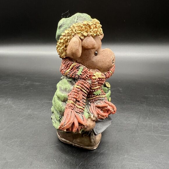 Jubilee Giftware Christmas Moose Hat Scarf Pet Figurine 5" Glitter - Picture 5 of 12